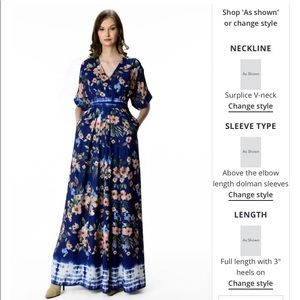 NWOT Eshakti DolmanSleeve Floral Print Crepe Dress